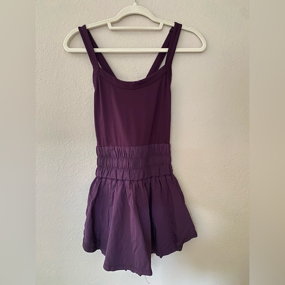 Free People Pants - Free People Movement Way Home Skort Romper In Eggplant Size Small